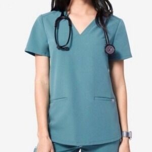 FIGS Casma Scrub Top Hydrogreen Technical Collection‎ 3 Pocket Womens Medium